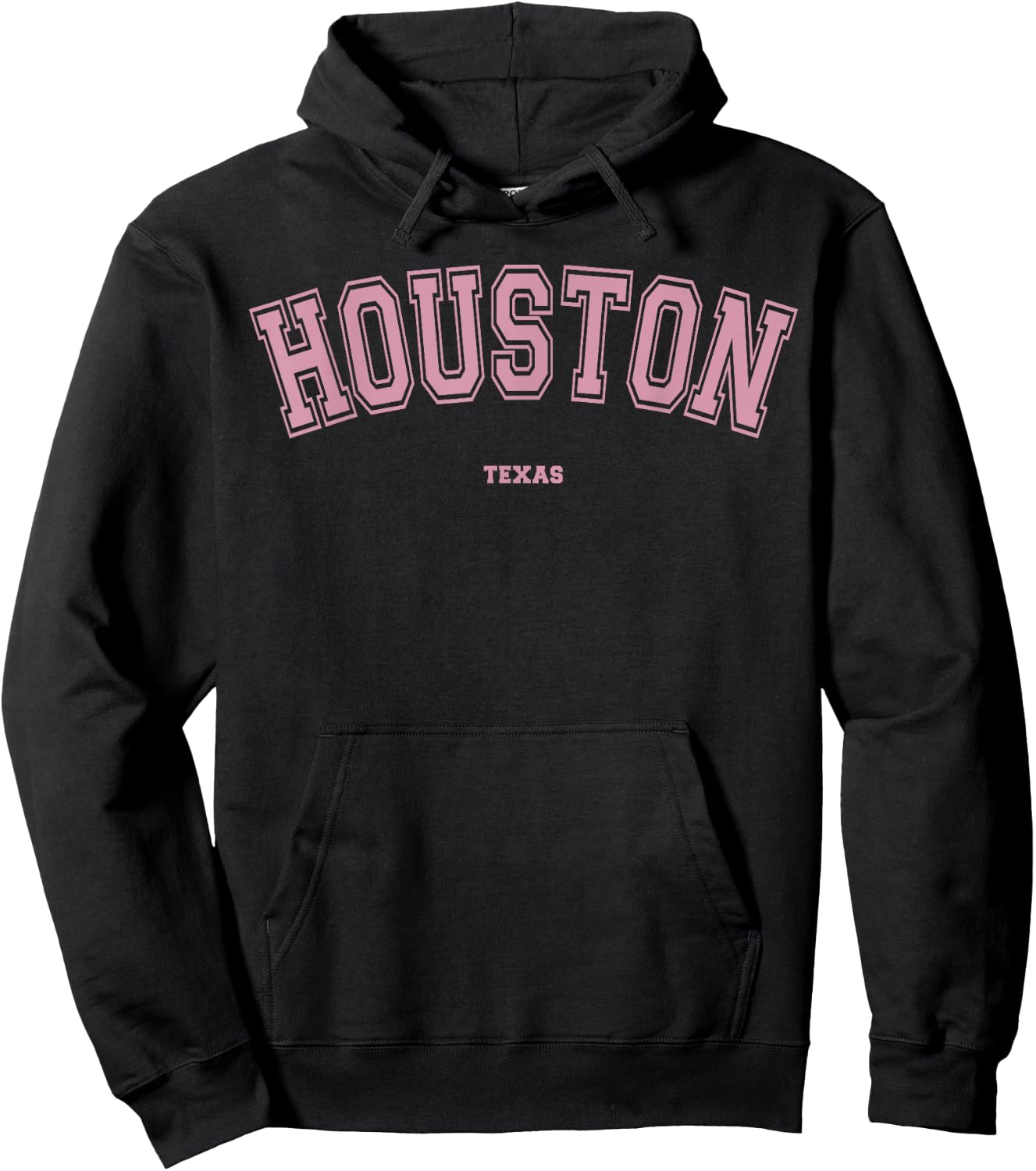 Pink Houston Texas TX Varsity Style on Houston Hoodie - Hoodie | Black