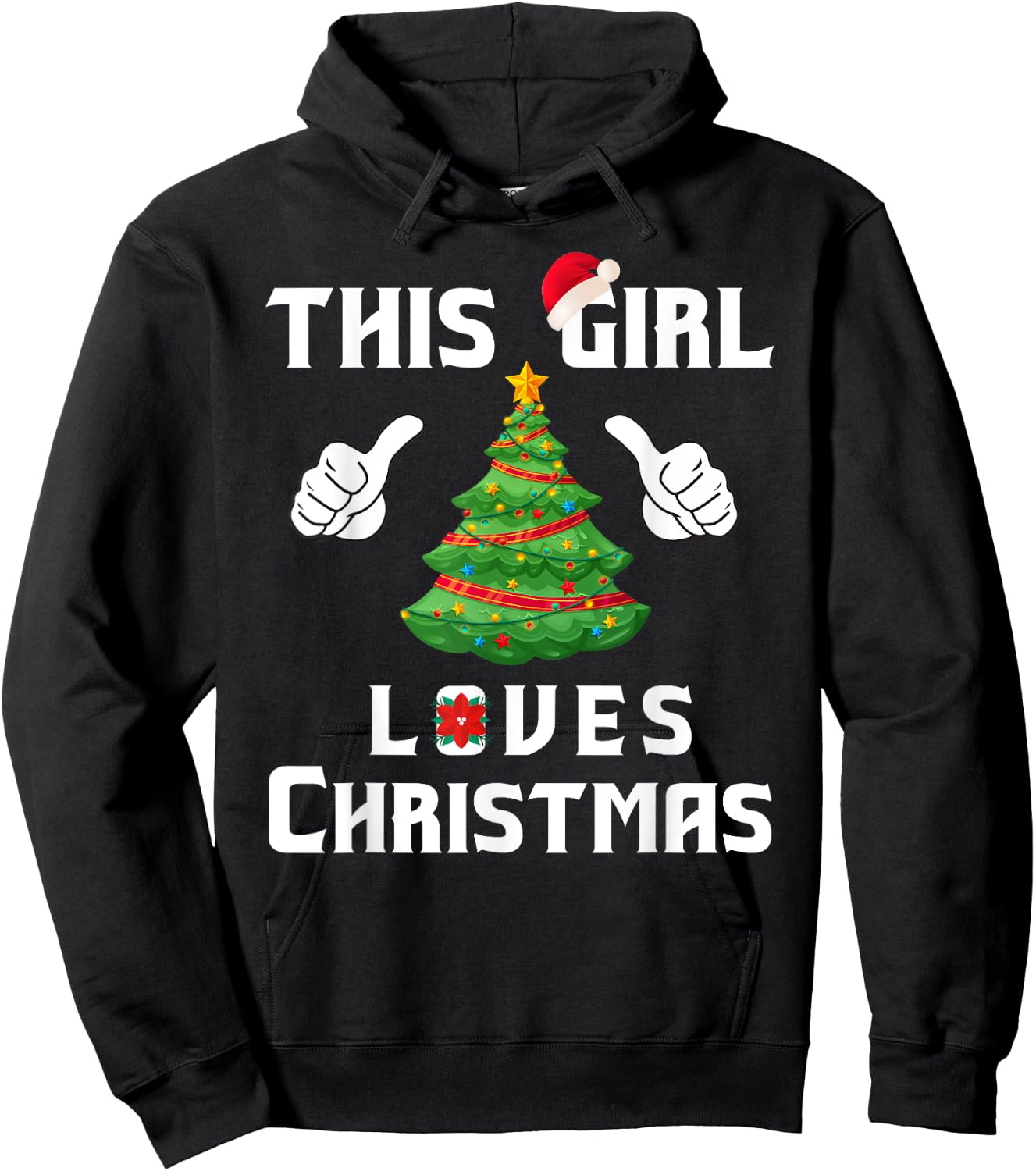 This Girl Loves Christmas - Funny Christmas Shirt Hoodie - Hoodie | Black