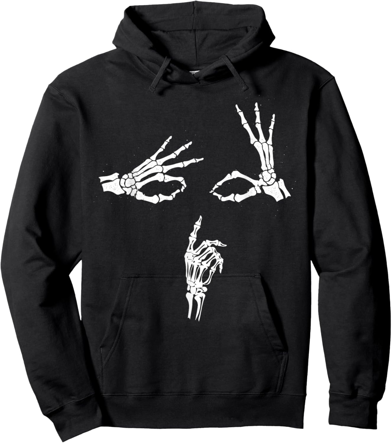 Skeleton Hands Face Shhh Say Less... Hoodie - Hoodie | Black