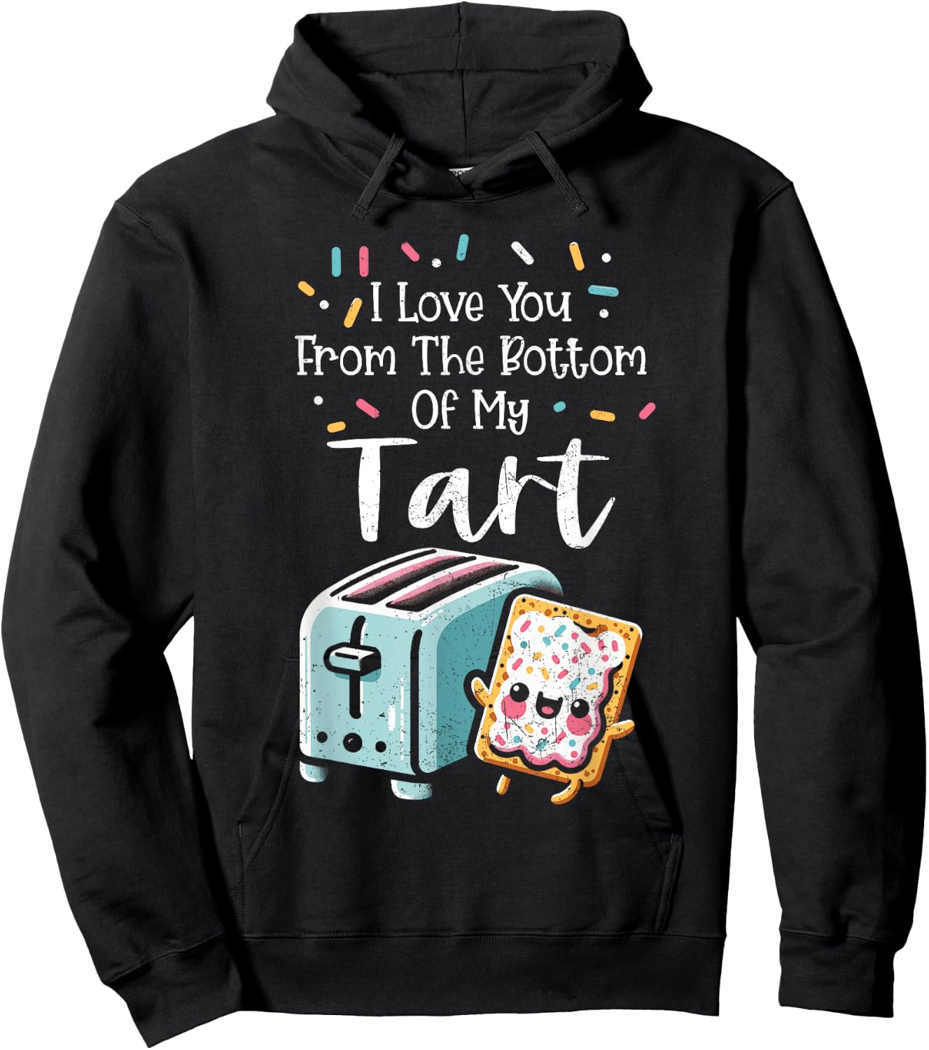 Poptart Lover Sweet Frosted Toaster Pastry Distressed Hoodie - Hoodie | Black