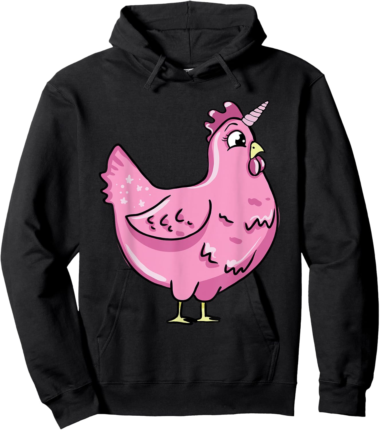Funny Chicken Unicorn Illustration Farmer Poultry Love Hoodie - Hoodie | Black