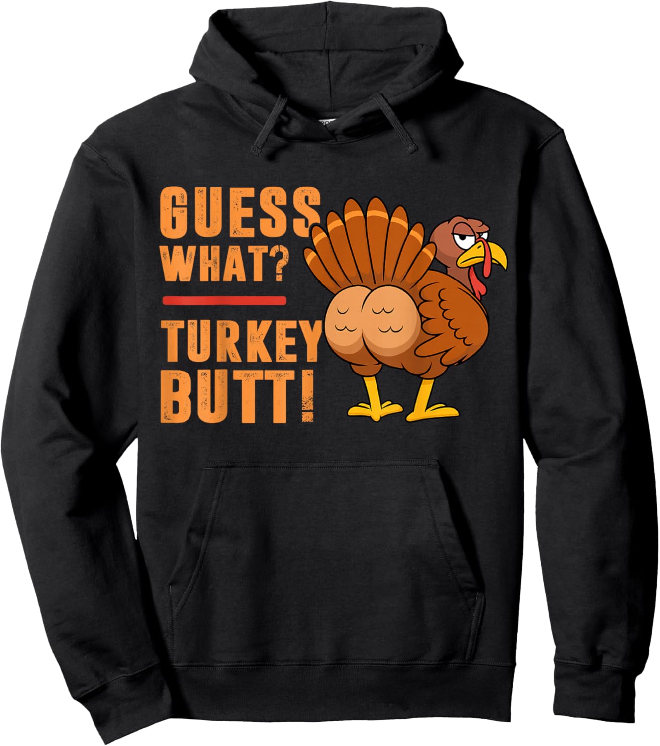 Funny Thanksgiving Guess What Turkey Butt Toddler Boy Kids Hoodie - Hoodie | Black