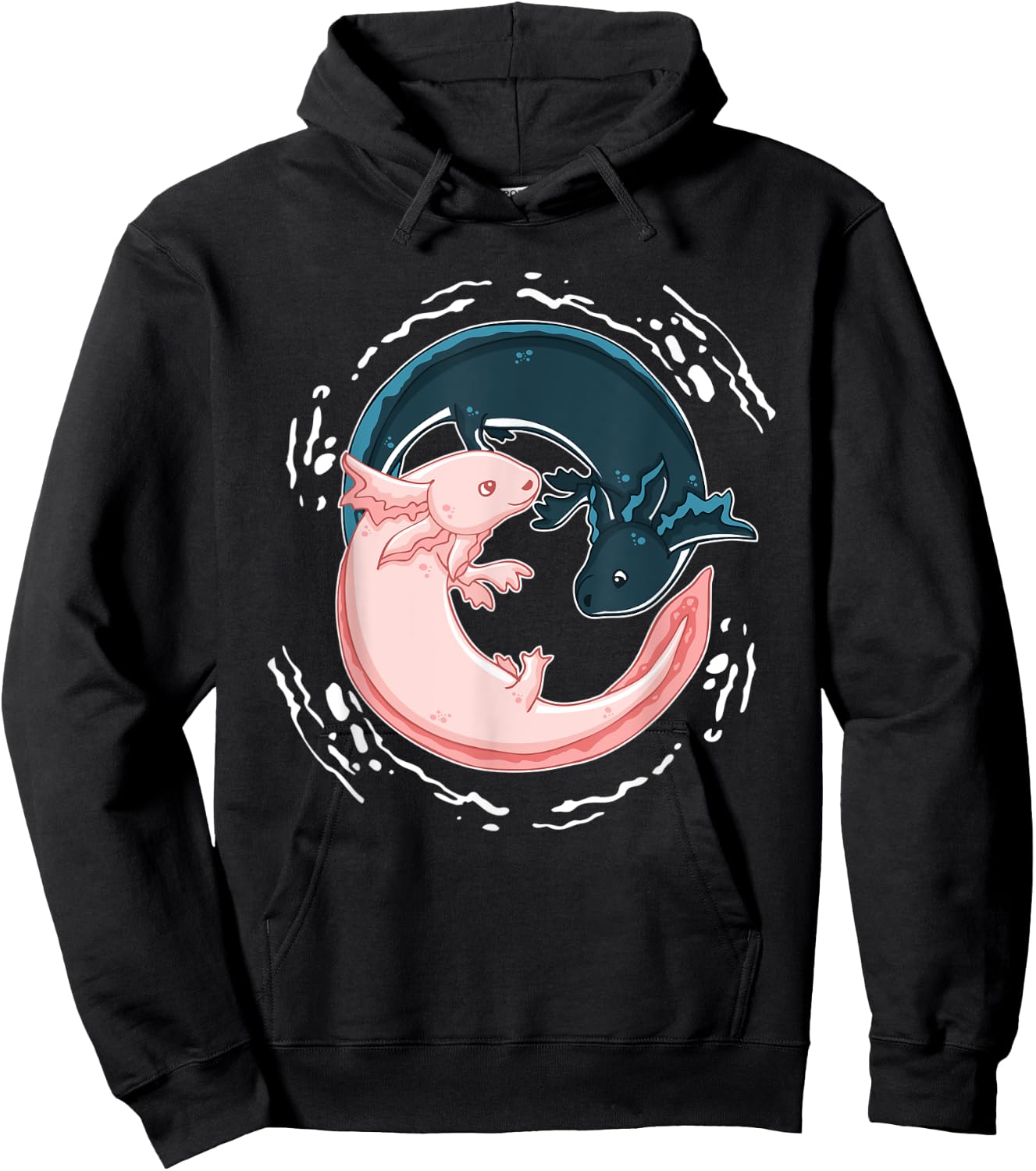 Yin Yang Axolotls Zen Axolotl Meditation Yoga Shirt Hoodie - Hoodie | Black