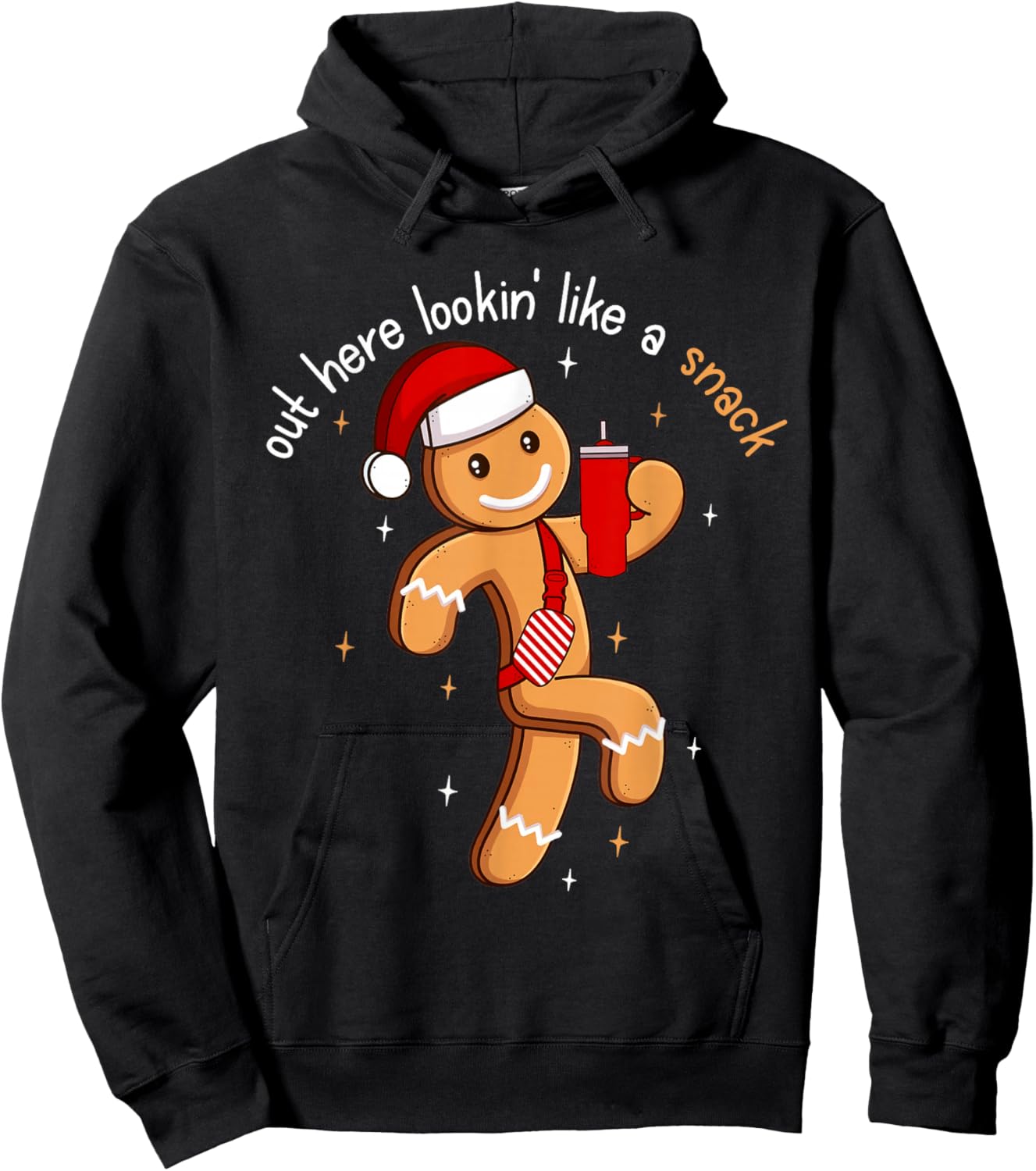 Out Here Looking Like A Snack Funny BouJee Xmas Gingerbread Hoodie - Hoodie | Black