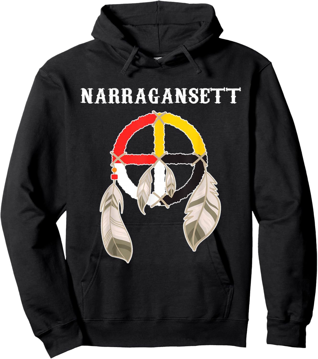 Narragansett Indian Nation Tribe Medicine wheel Hoodie - Hoodie | Black