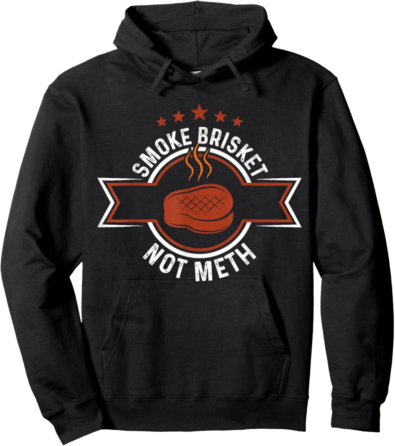 Funny Retro BBQ Smoking Meat Lover - Smoke Brisket Not Meth Hoodie - Hoodie | Black