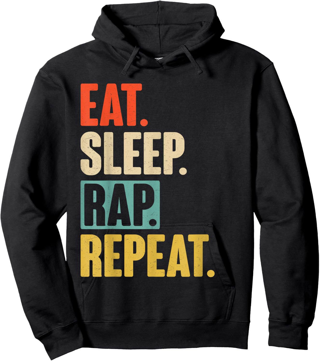 Eat Sleep Rap Repeat - Retro Vintage Rapper Hoodie - Hoodie | Black