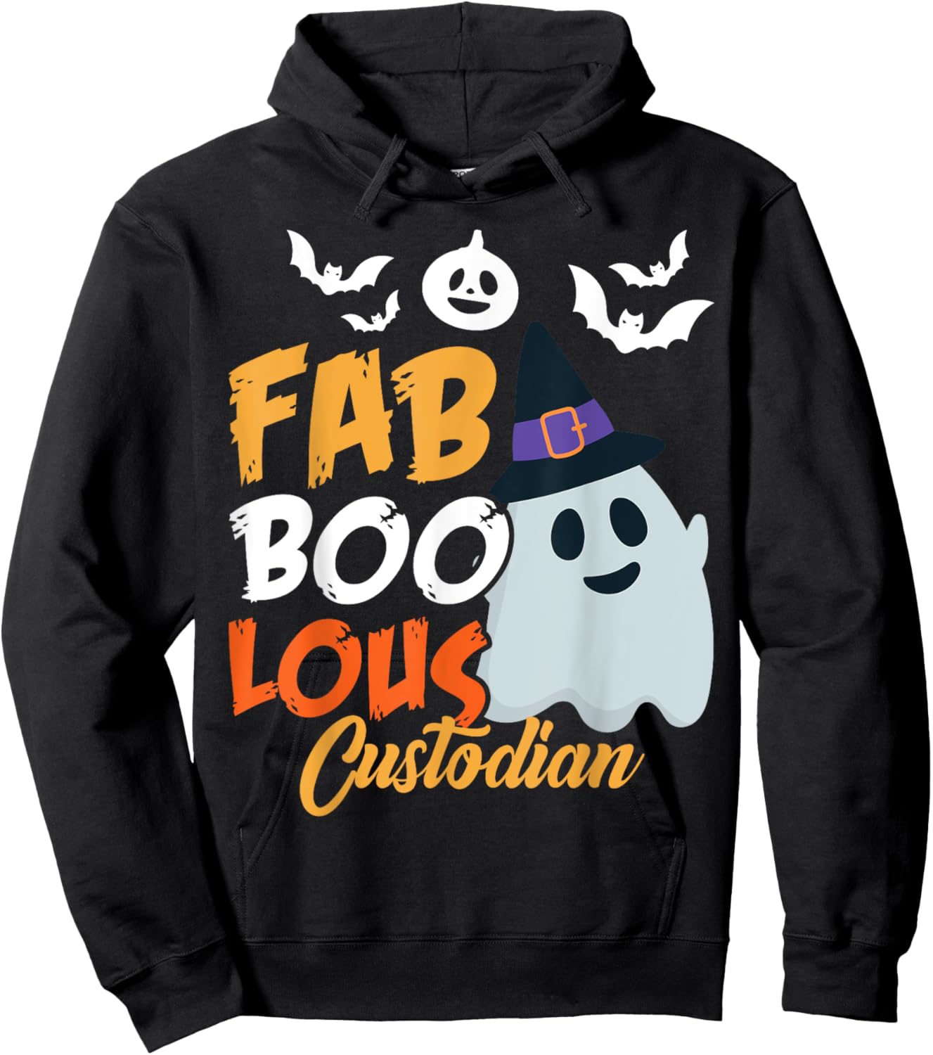 Faboolous Custodian Funny Scary Ghost Halloween Costume Hoodie - Hoodie | Black