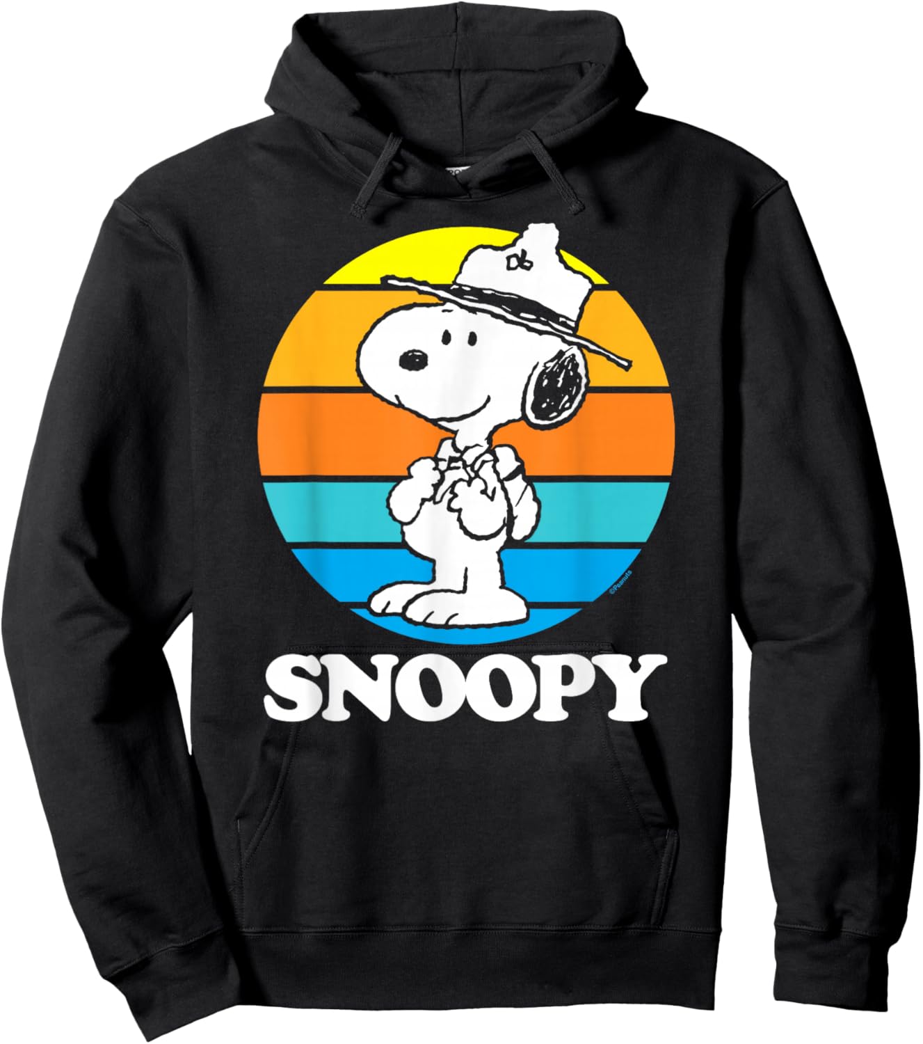 Peanuts - Snoopy Beagle Scout Sunset Hoodie - Hoodie | Black