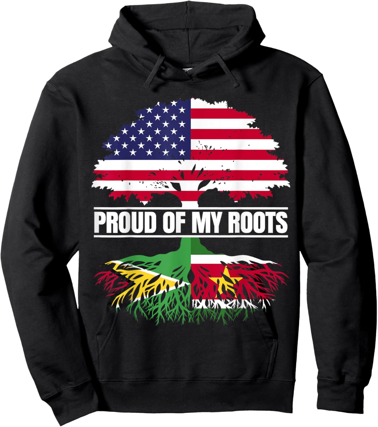 Guyana Suriname Mix Heritage Proud Roots Guyanese Surinamese Hoodie - Hoodie | Black