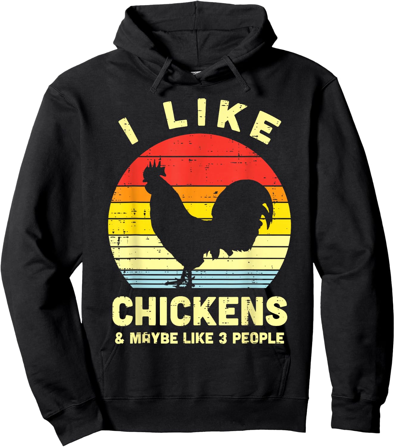 I Like Chickens Maybe 3 People Farming Animal Farmer Gift Hoodie - Hoodie | Black