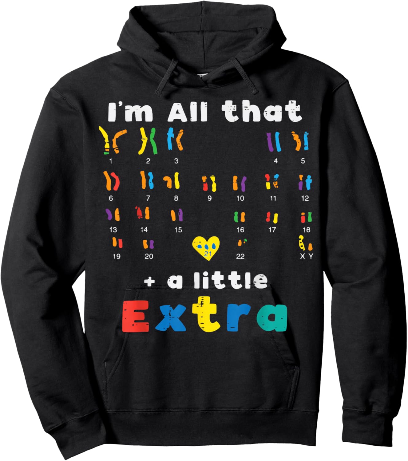 Down Syndrome All That Little Extra Awareness Girls Boys Kid Hoodie - Hoodie | Black