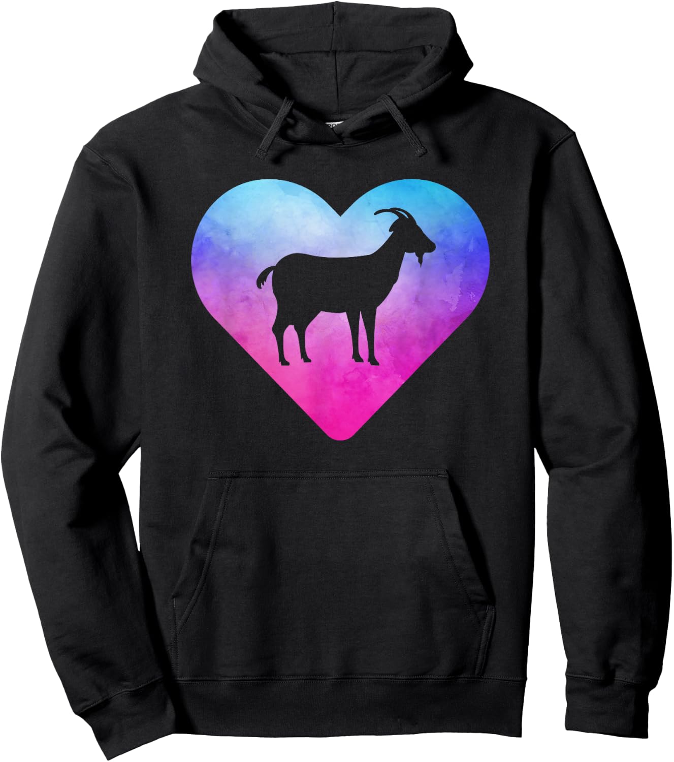 Women or Girls Goat Hoodie - Hoodie | Black