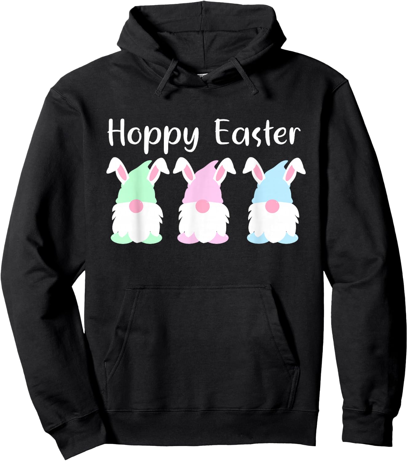 Easter Bunny Gnome Shirt Happy Easter Pun Spring Decor Hoodie - Hoodie | Black