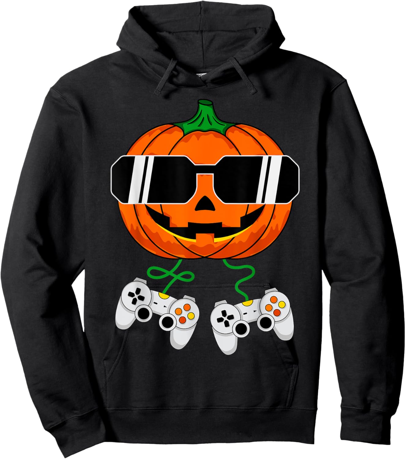 Halloween Jack O Lantern Gamer Boys Kids Men Funny Halloween Hoodie - Hoodie | Black