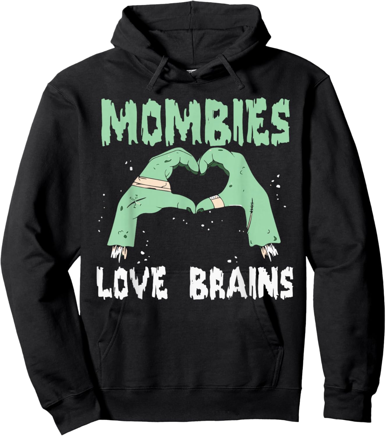 Mombies Love Brains Mom Halloween Costume Zombie Cute Hoodie - Hoodie | Black