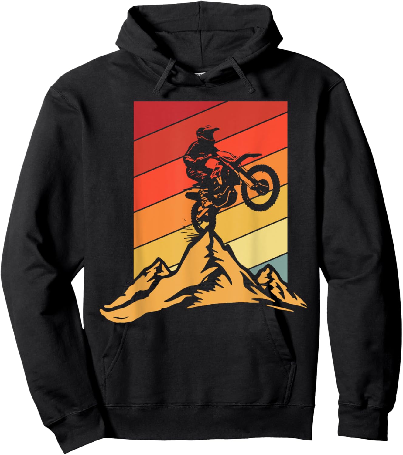 Classic Dirt Bike Motocross MX Rider OffRoad Mountain Enduro Hoodie - Hoodie | Black