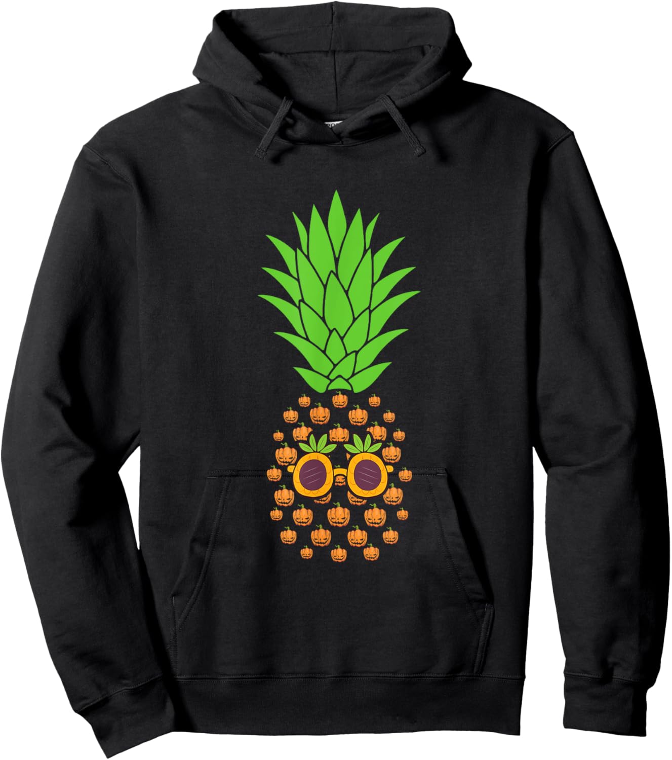 Funny Halloween Pineapple Pumpkin Hoodie - Hoodie | Black