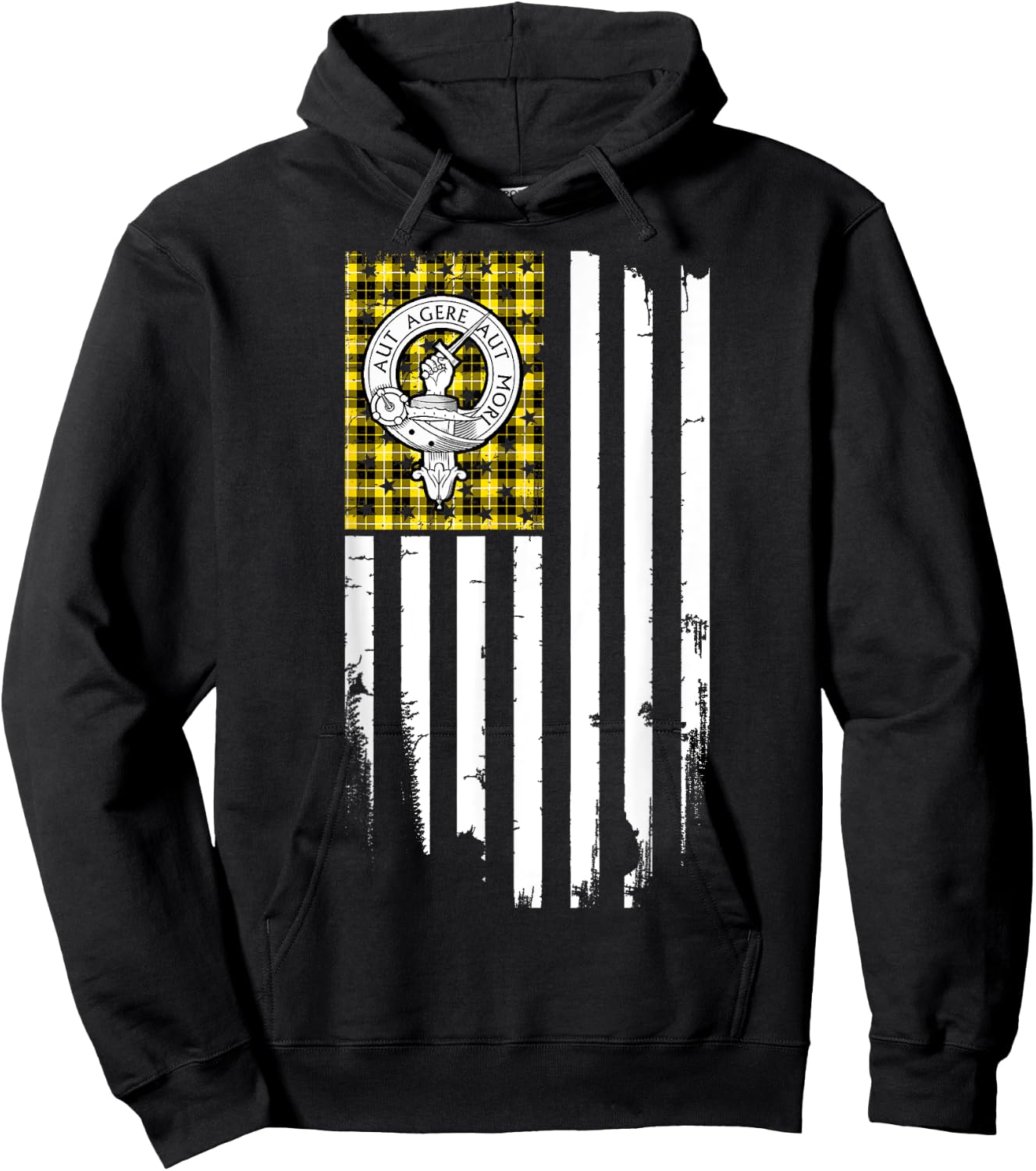 Scottish American Barclay Clan & Stripes Flag Hoodie - Hoodie | Black