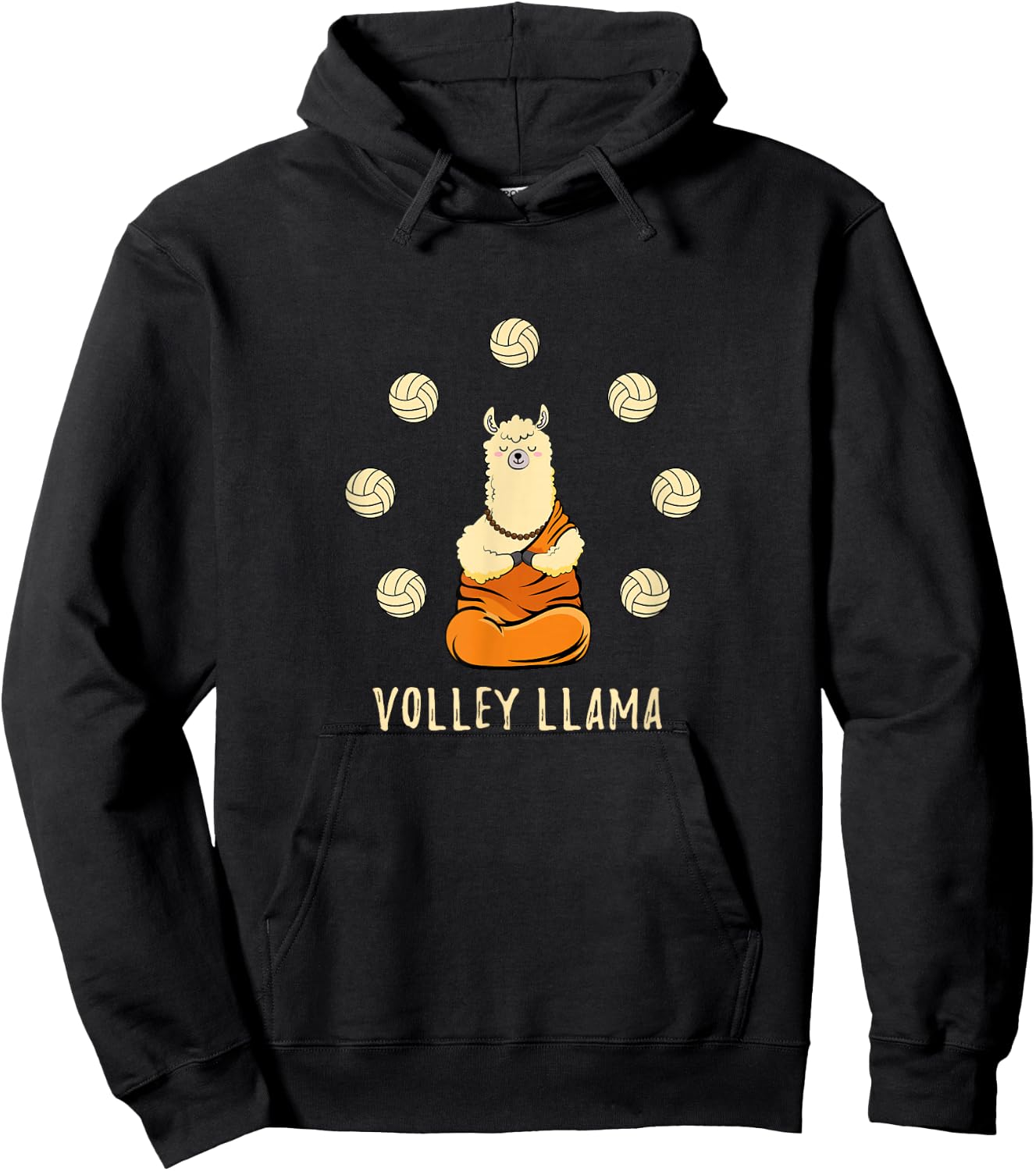 Volley Llama Lover Cute Volleyball Team For Girls Hoodie - Hoodie | Black