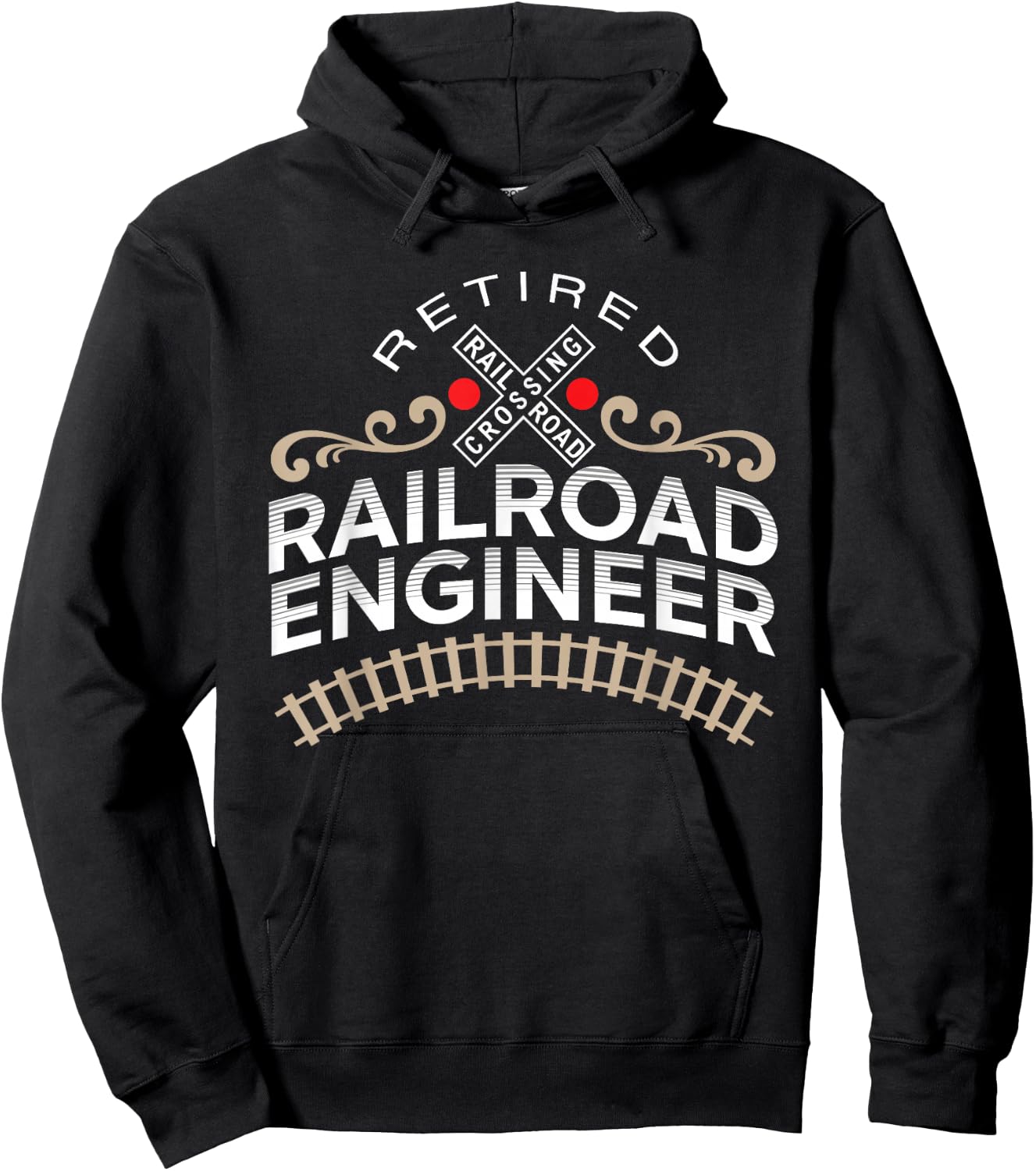 Retired Railroad Locomotive Train Engineer Hoodie - Hoodie | Black