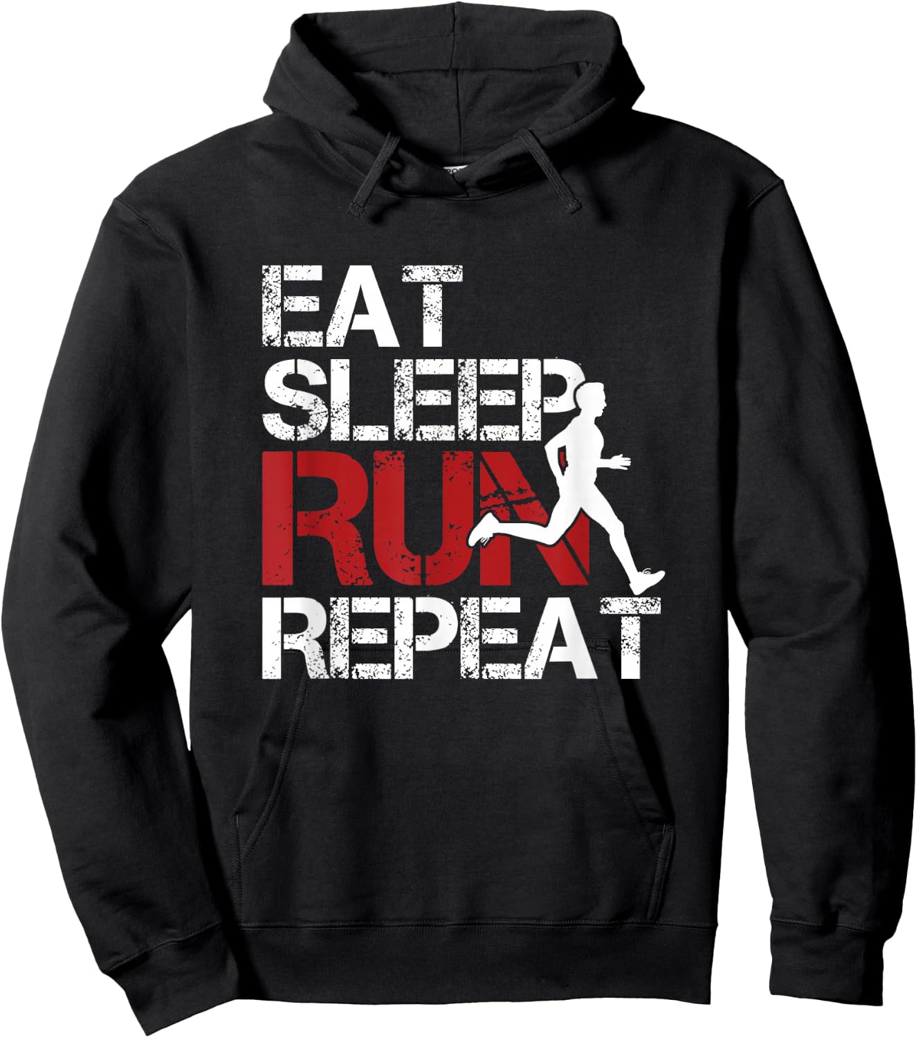 Eat Sleep Run Repeat Track & Field Running Hoodie - Hoodie | Black