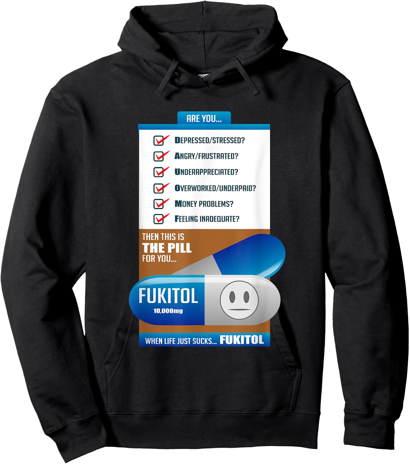Fukitol Prescription Funny Physician Hoodie - Hoodie | Black