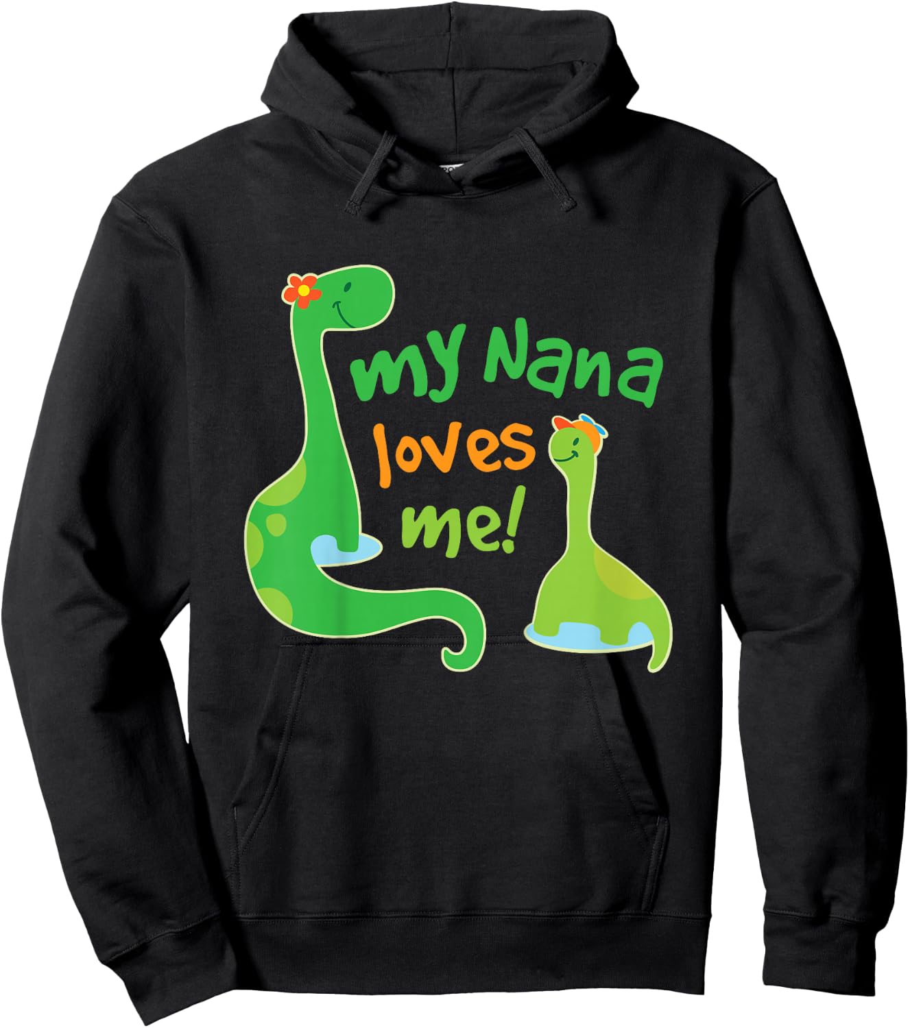 Kids Nana Loves Me Grandson Hoodie - Hoodie | Black