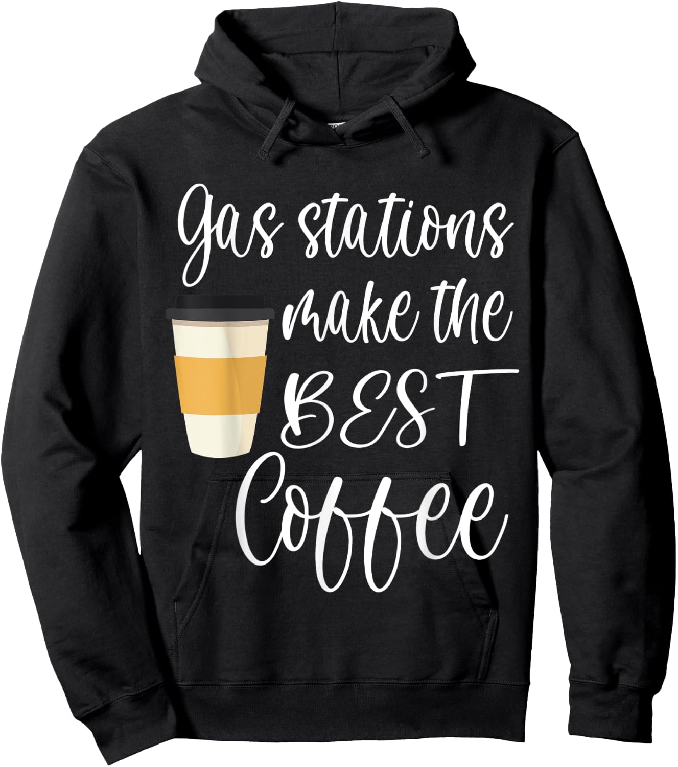 Gas Station Coffee Funny Quote Meme Saying Cheap Coffee Hoodie - Hoodie | Black
