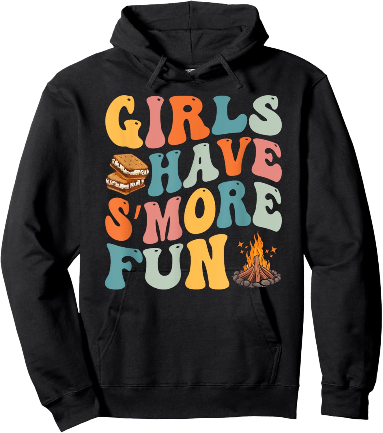 Funny Smores Camping Girls Have Smore Fun Camper Glamping Hoodie - Hoodie | Black