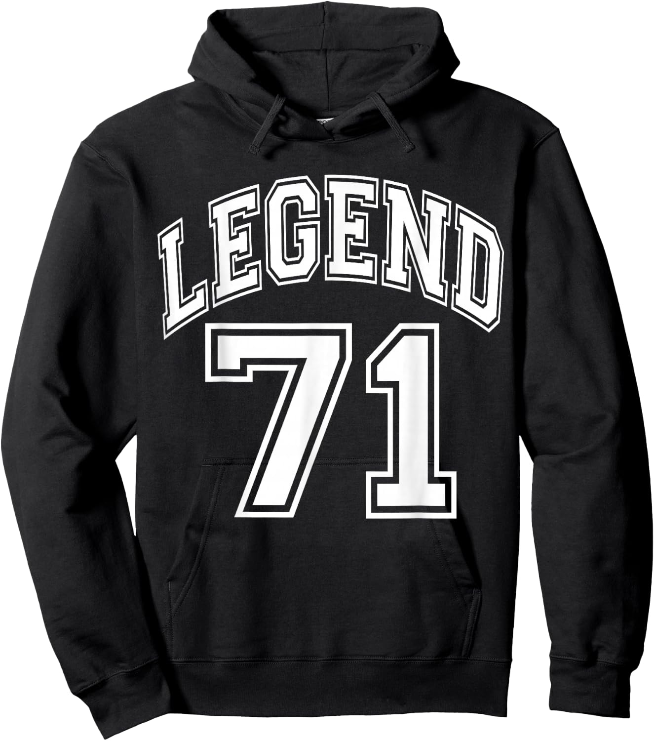 Legend 71 Years Old Number Team 71st Birthday Graphic Hoodie - Hoodie | Black