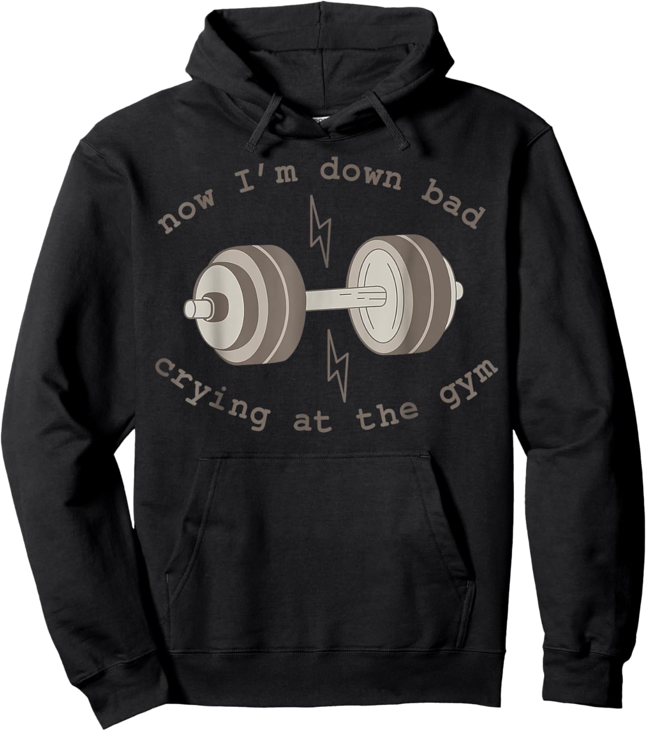 Now I'm Down Bad Crying At The Gym Hoodie - Hoodie | Black