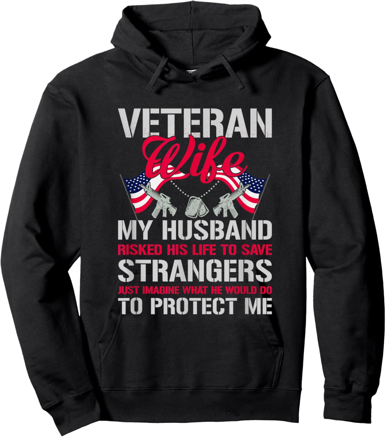 Veteran Wife USA Veterans Day US Army Veteran Mother's Day Hoodie - Hoodie | Black