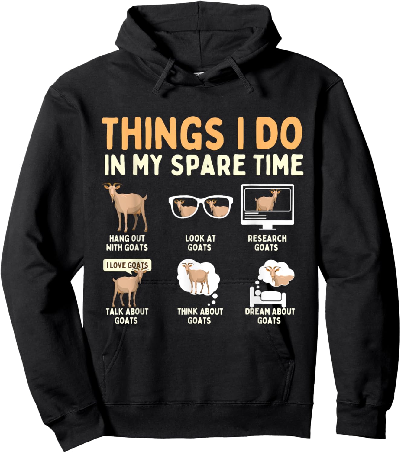 Things I Do In My Spare Time - Goat Farmer Animal Rancher Hoodie - Hoodie | Black