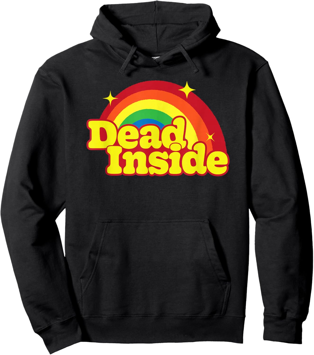 Dead Cute inside rainbow funny sarcastic mood macabre humor Hoodie - Hoodie | Black