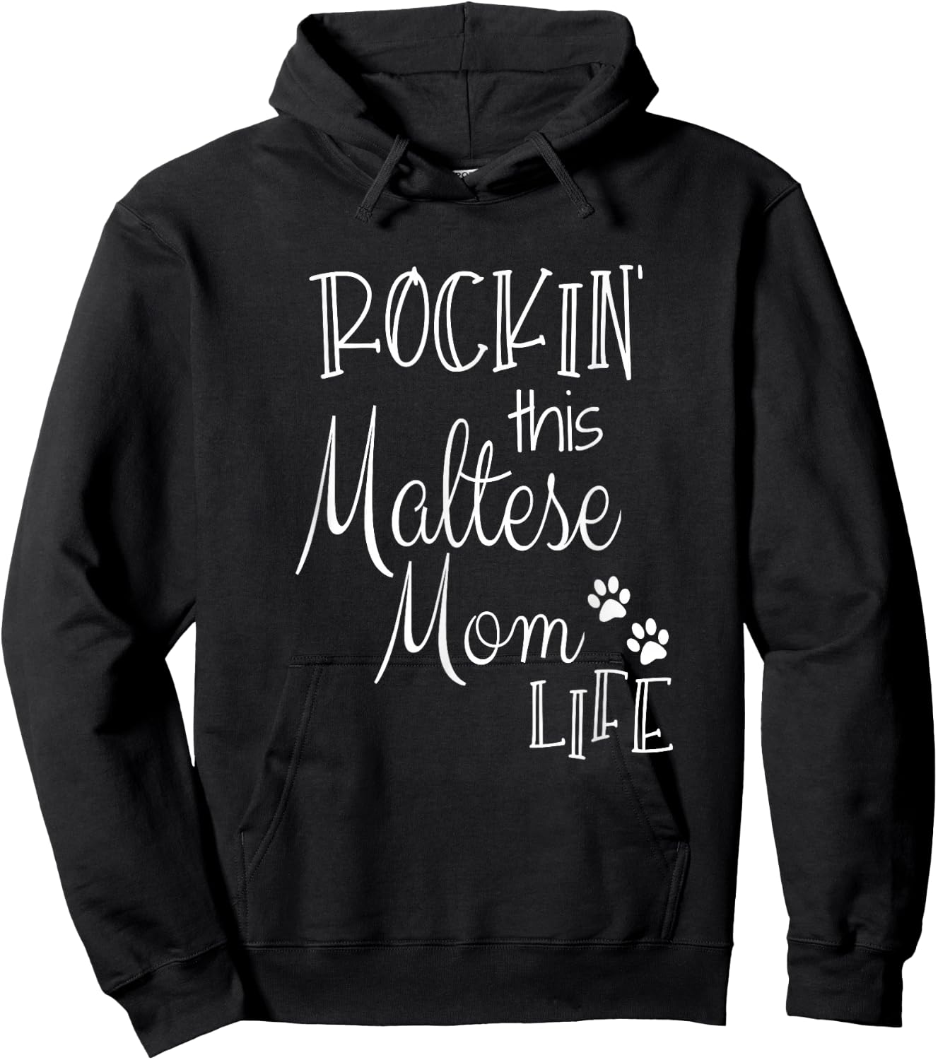 Rockin This Life Maltese Mom print Maltese Dog Owner Gifts Hoodie - Hoodie | Black
