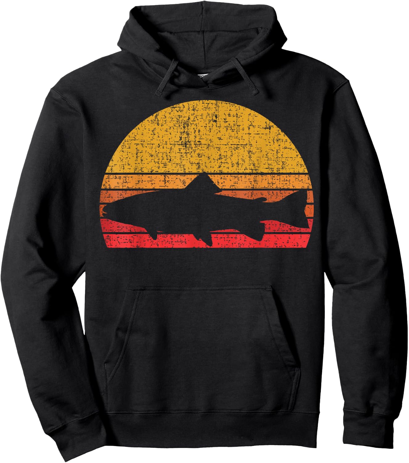 Steelhead Fishing Retro Trout Fisherman Hoodie - Hoodie | Black