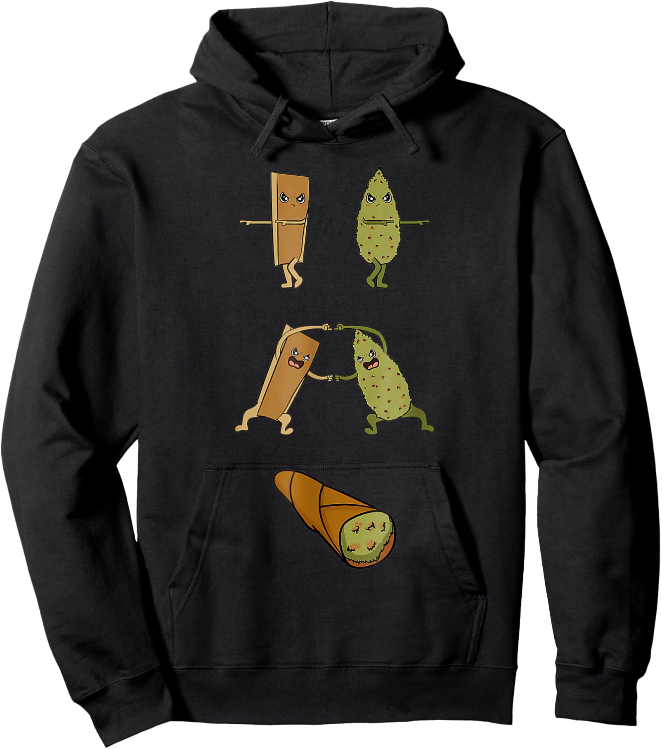 Funny Ganja Blunt Anime Weed Hoodie - Hoodie | Black