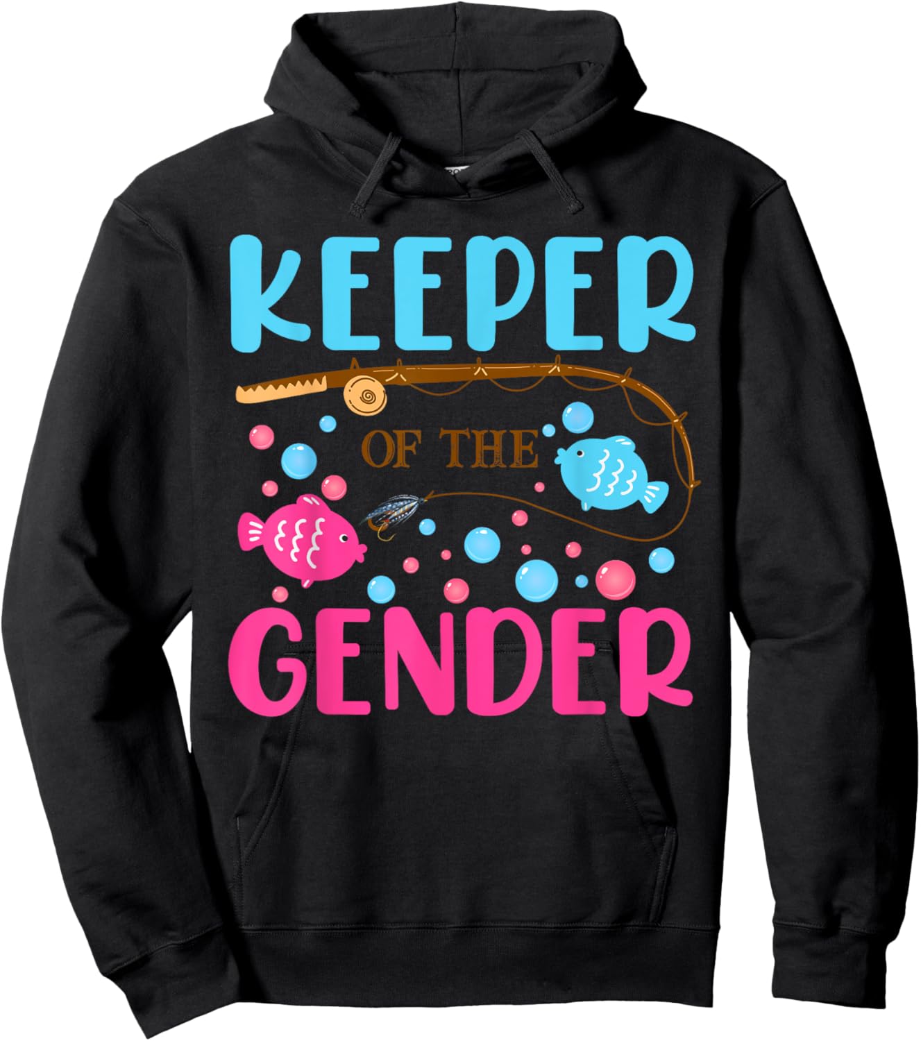 Fish He Or Fish She Gender Reveal Keeper Of The Gender Hoodie - Hoodie | Black