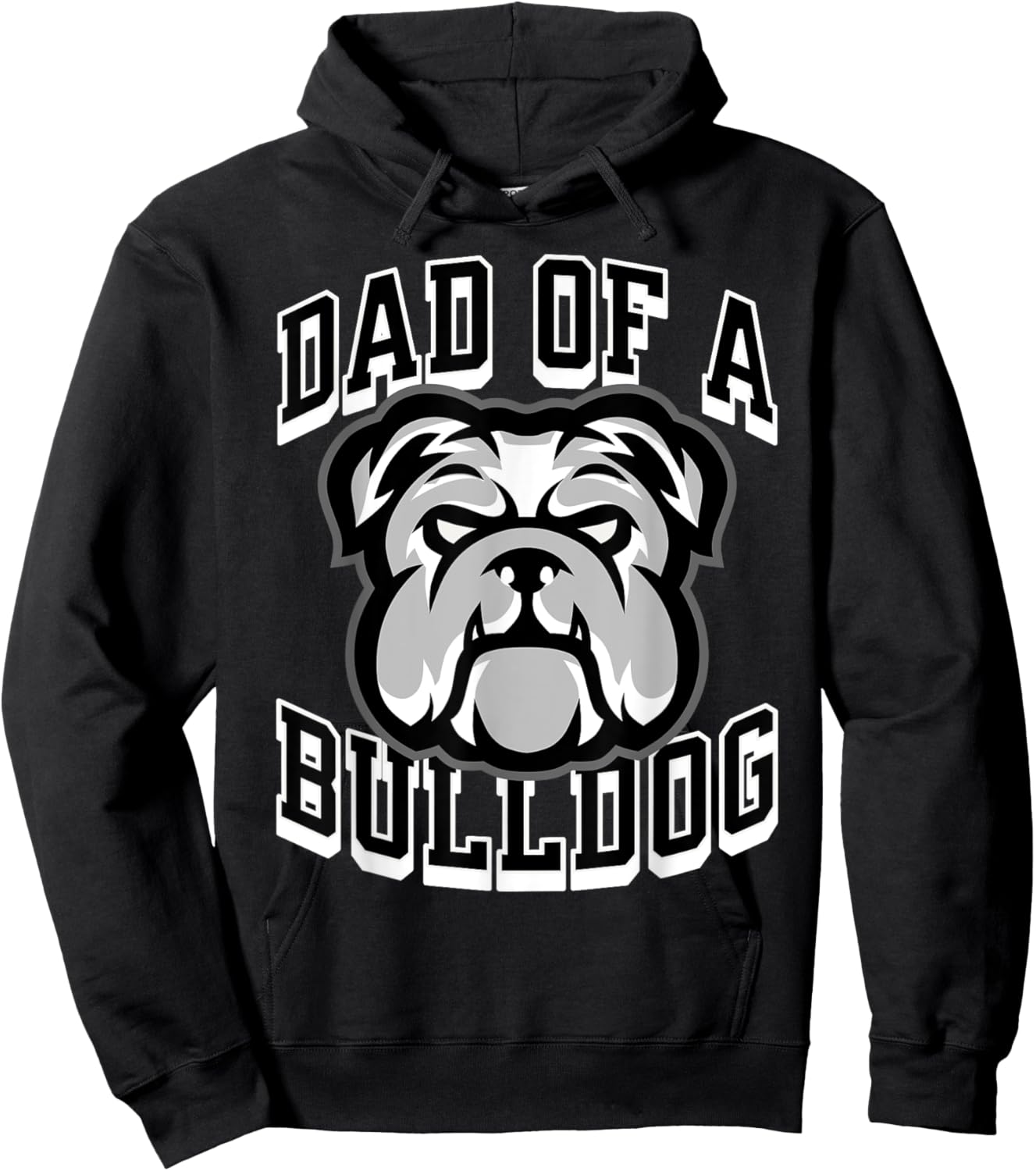 Dad of a Bulldog Football Game Day Print Dad Black Bulldogs Hoodie - Hoodie | Black