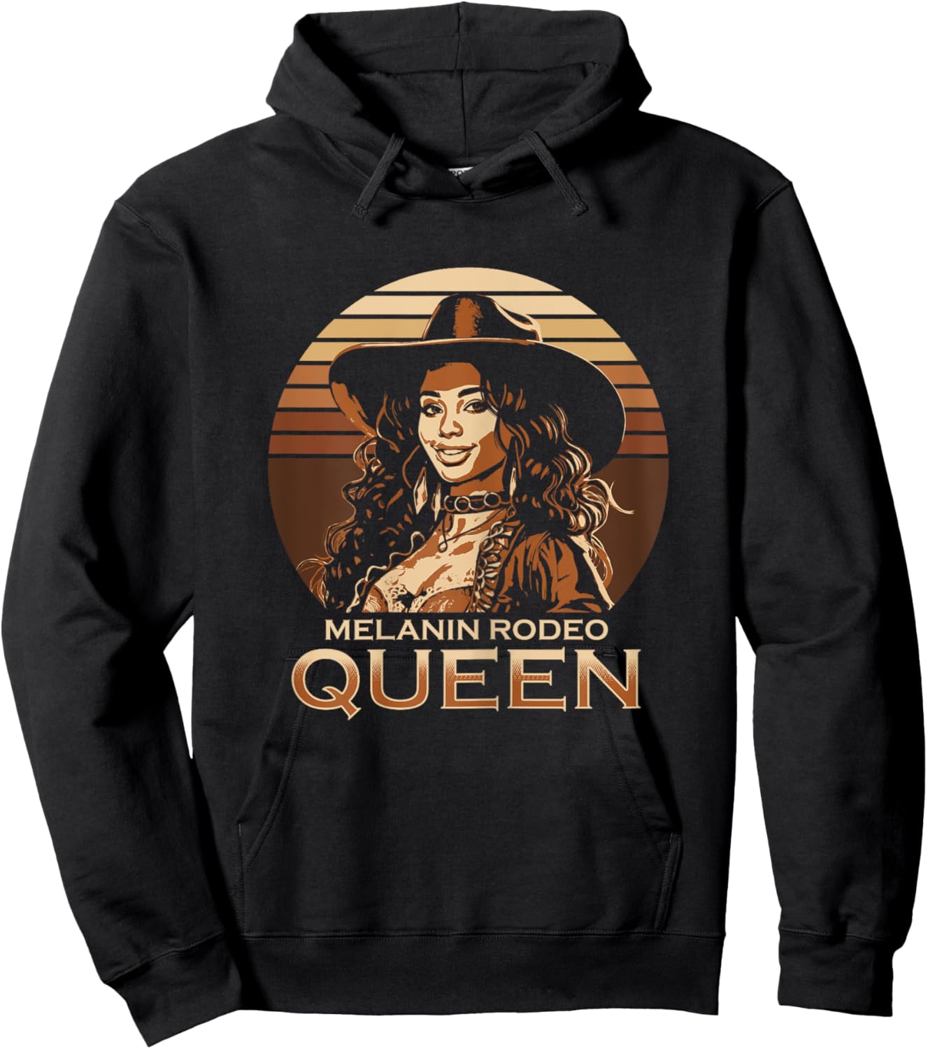 Melanin Rodeo Queen Bronc Riding African American Hoodie - Hoodie | Black