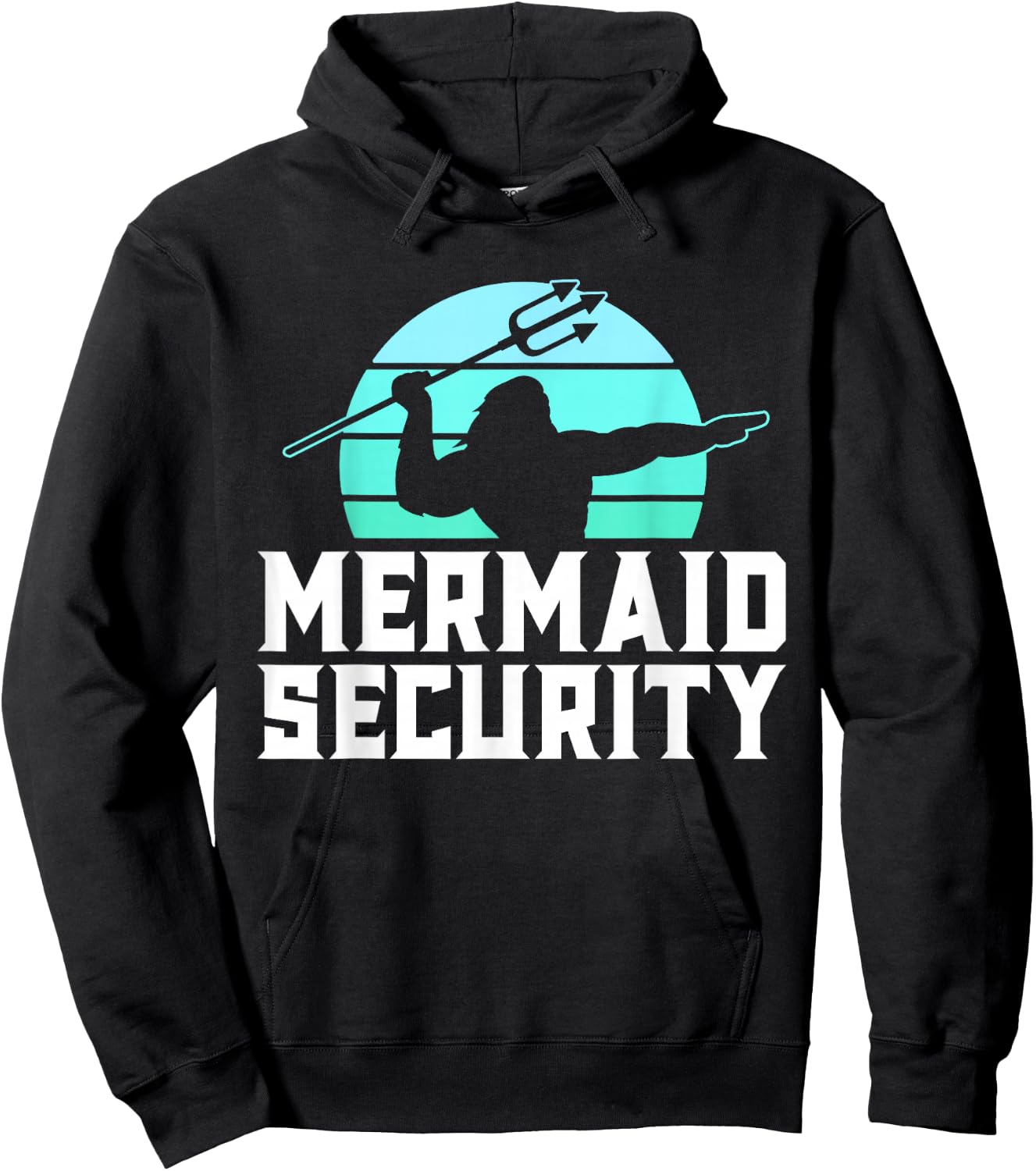 Mermaid Security Shirt Boys Swimmer Dad Merdad Trident Hoodie - Hoodie | Black