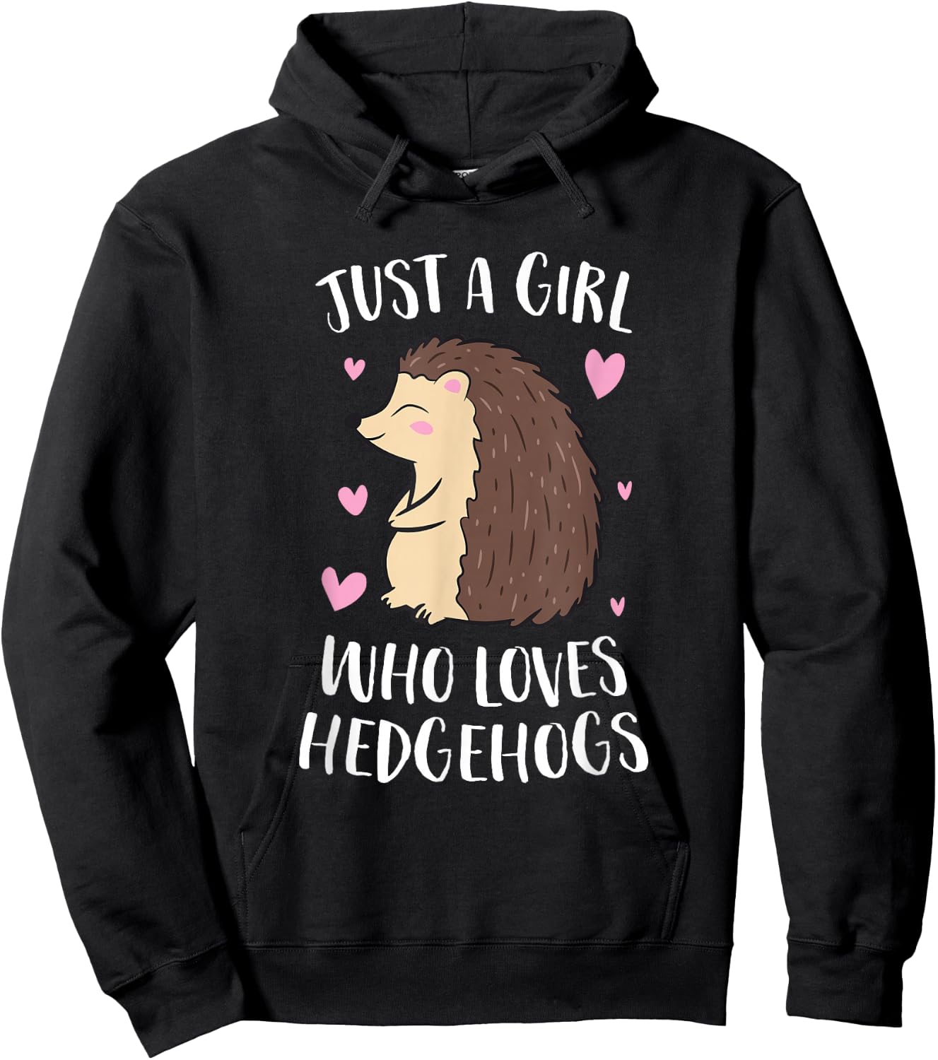 Just a Girl Who Loves Hedgehogs Cute Hedgehog Girl Small Hoodie - Hoodie | Black