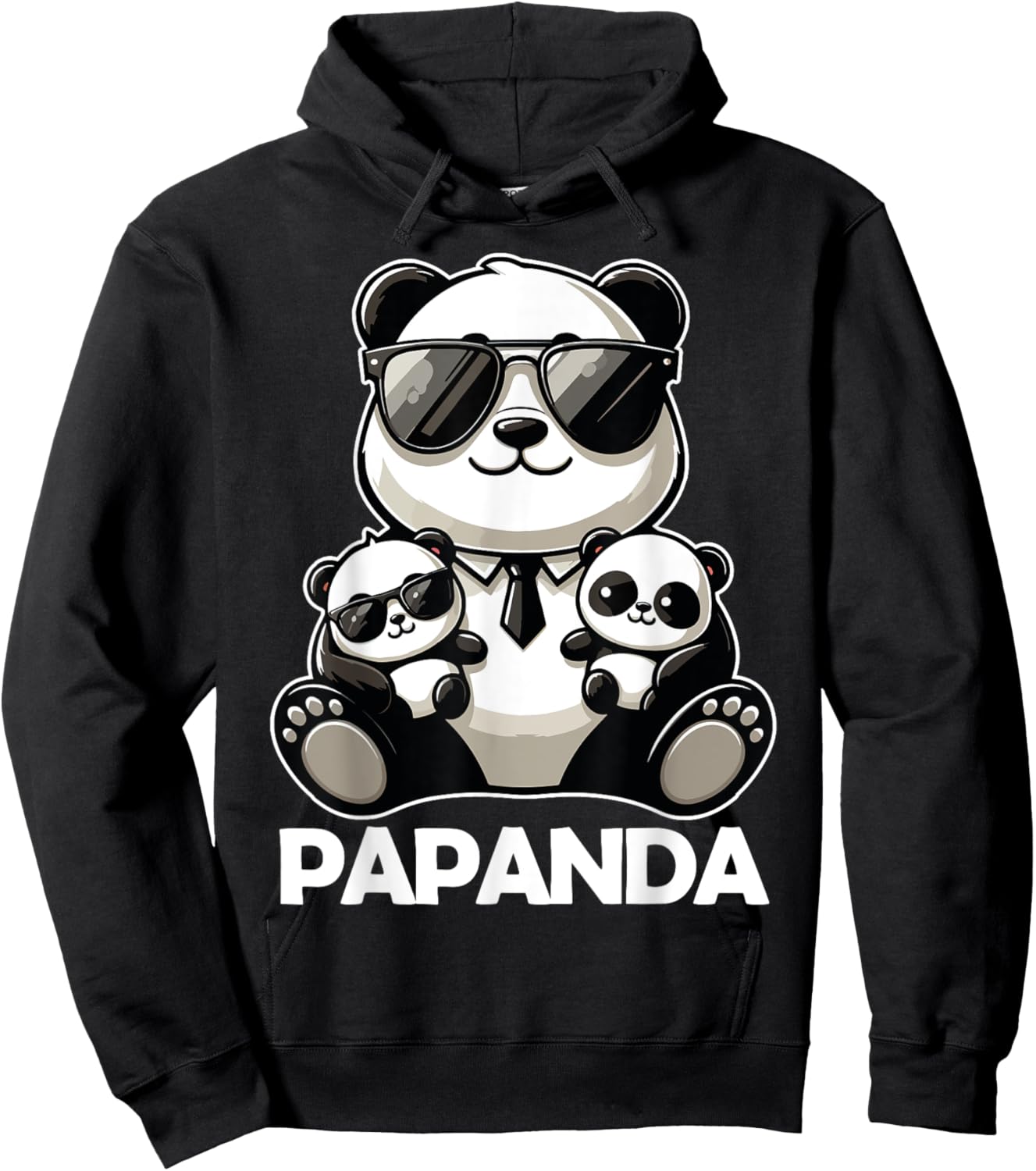 Funny Dad Papa Quotes for Father's Day Father Panda Papanda Hoodie - Hoodie | Black
