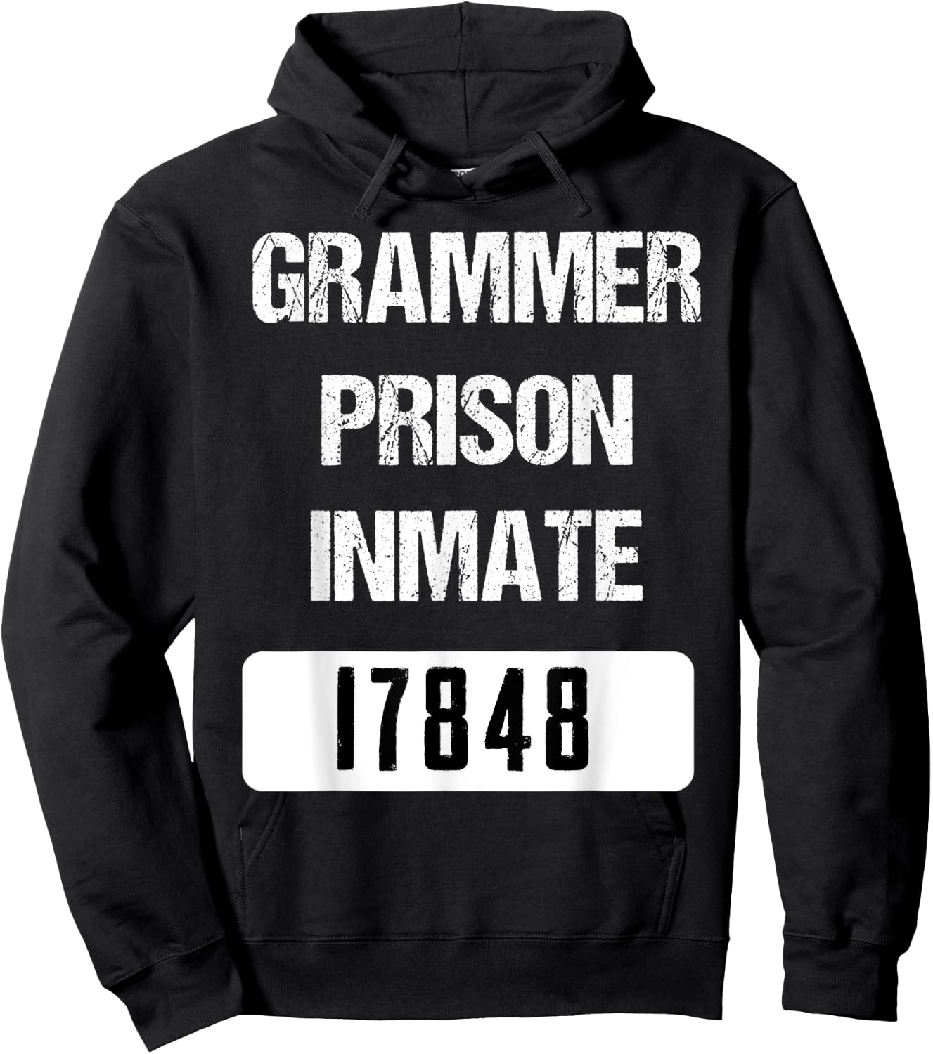 Funny English Grammar Police Inmate Hoodie - Hoodie | Black