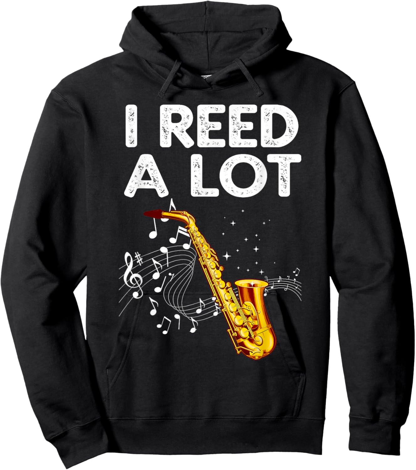 Funny Saxophone Design Women Tenor Saxophone Player Hoodie - Hoodie | Black