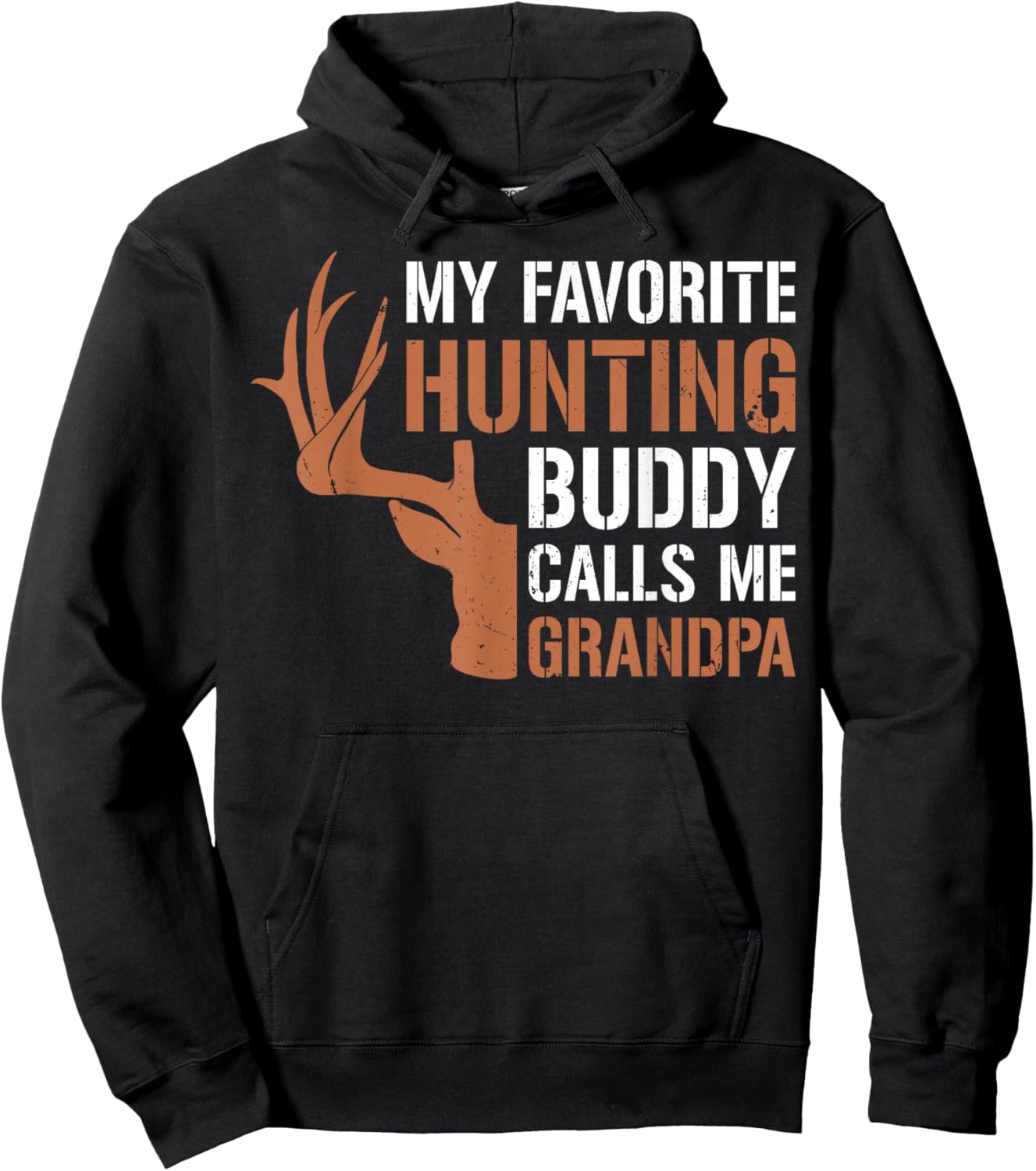 Funny Deer Hunter Grandpa Hunting Buddy Calls Me Grandpa Hoodie - Hoodie | Black