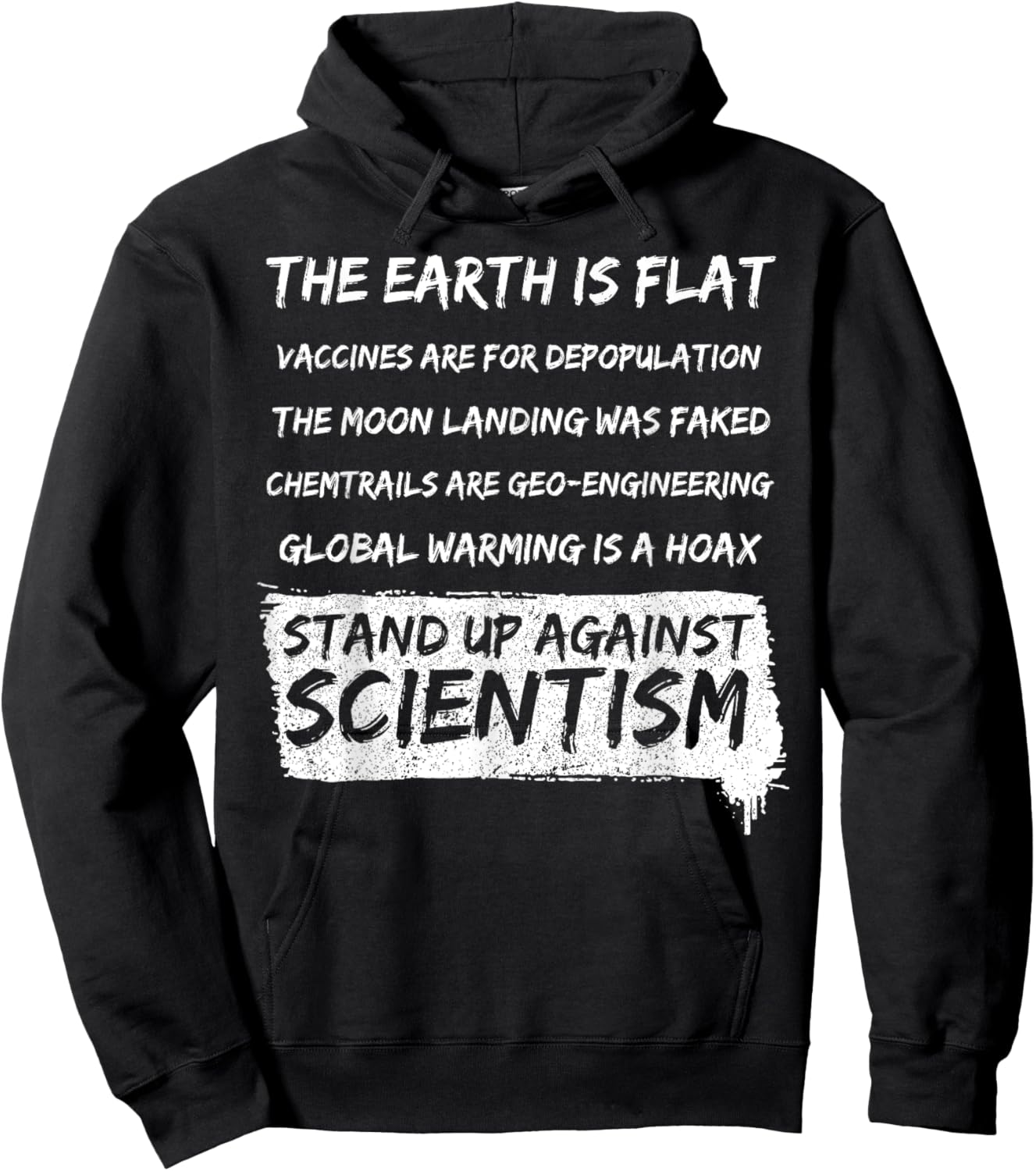 The Earth Is Flat Vaccines Are For Depopulation Hoodie - Hoodie | Black