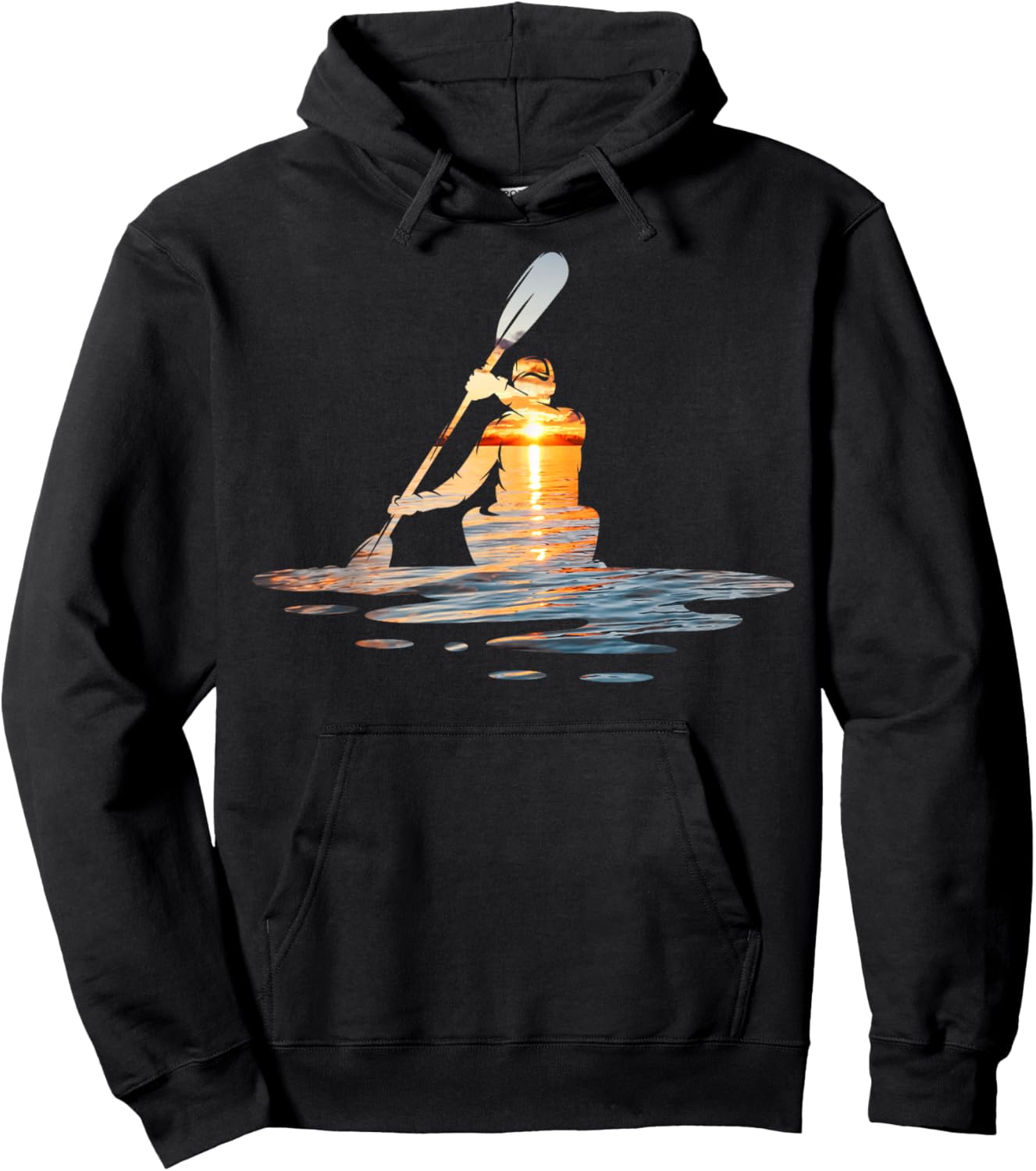 Kayaking Silhouette Kayak Kayaker Hoodie - Hoodie | Black