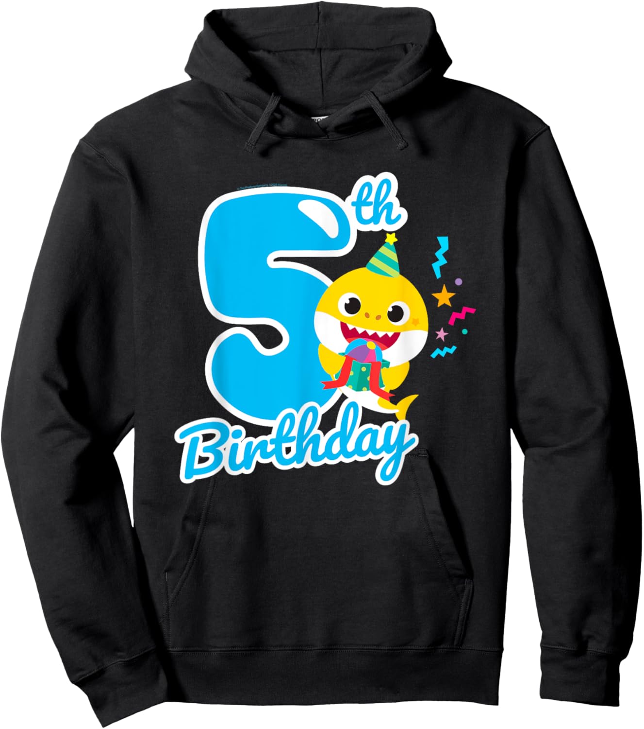 Baby Shark 5th Birthday Blue 5 Years Hoodie - Hoodie | Black